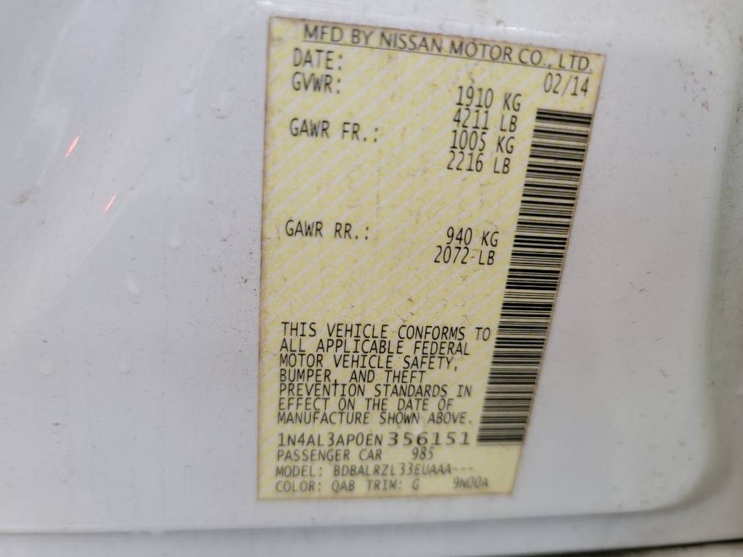 2014 NISSAN ALTIMA — 194603 Miles — Lot EN356151 - Marhaba Auctions Used Cars - Image 8