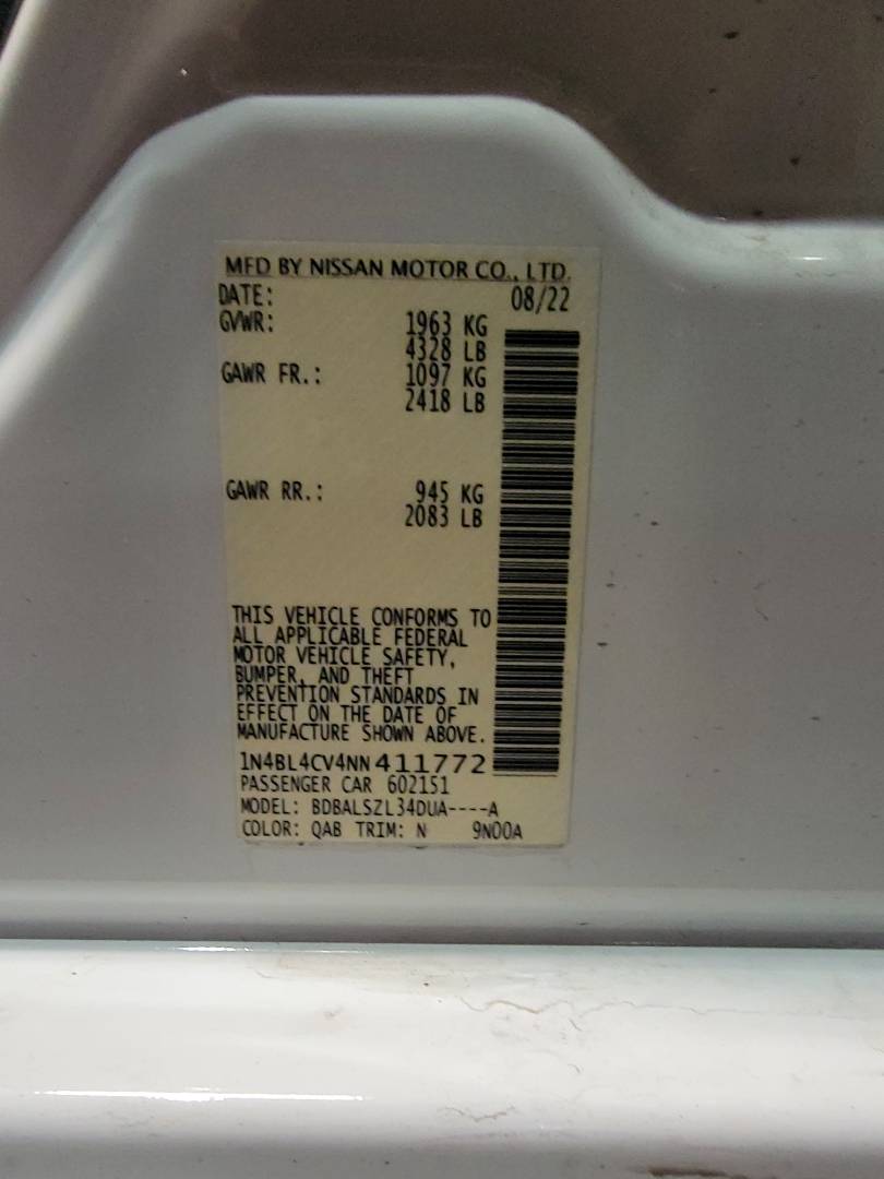 2022 NISSAN ALTIMA — 55534 Miles — Lot NN411772 — Main - Marhaba Auctions Used Cars - Image 10