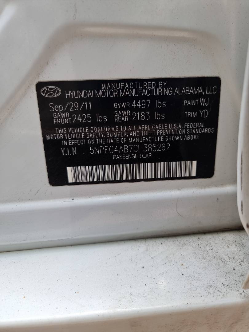 2012 HYUNDAI SONATA — 140128 Miles — Lot 124587 — Ind. 12 - Marhaba Auctions Used Cars - Image 9