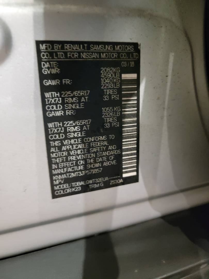 2018 NISSAN ROGUE — 137206 Miles — Lot JP571857 — Souq - Marhaba Auctions Used Cars - Image 9