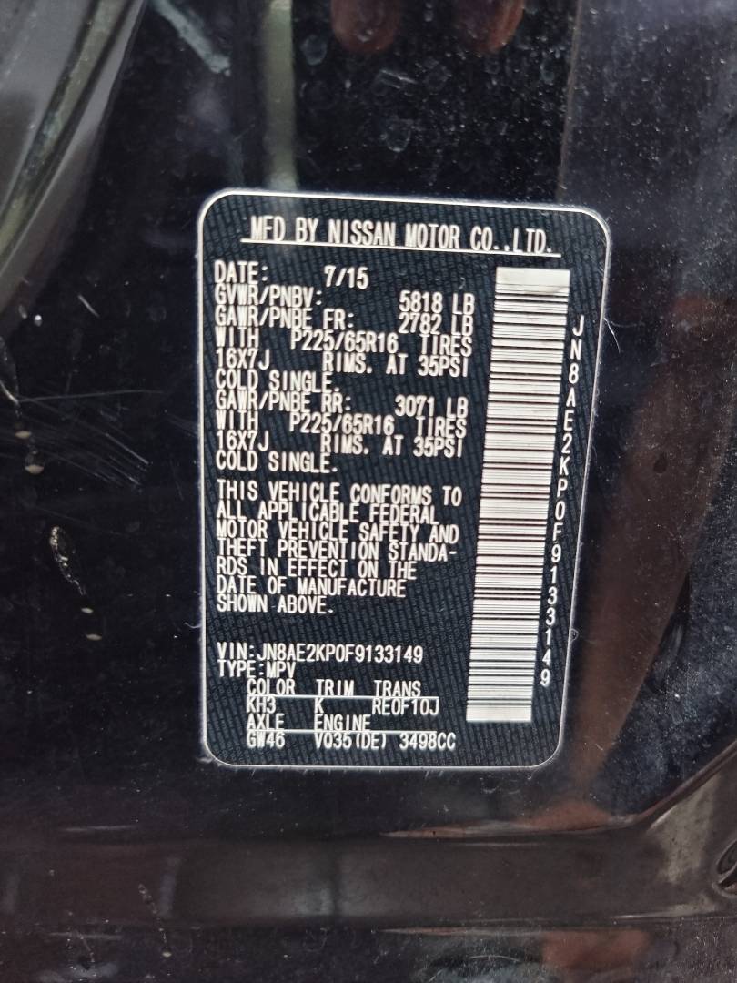 2015 NISSAN QUEST — 169402 Miles — Lot 133149 — Ind. 12 - Marhaba Auctions Used Cars - Image 9