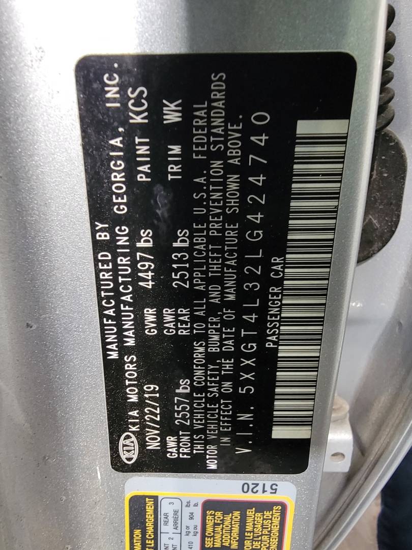 2020 KIA OPTIMA — 81599 Miles — Lot LG424740 — Main - Marhaba Auctions Used Cars - Image 10