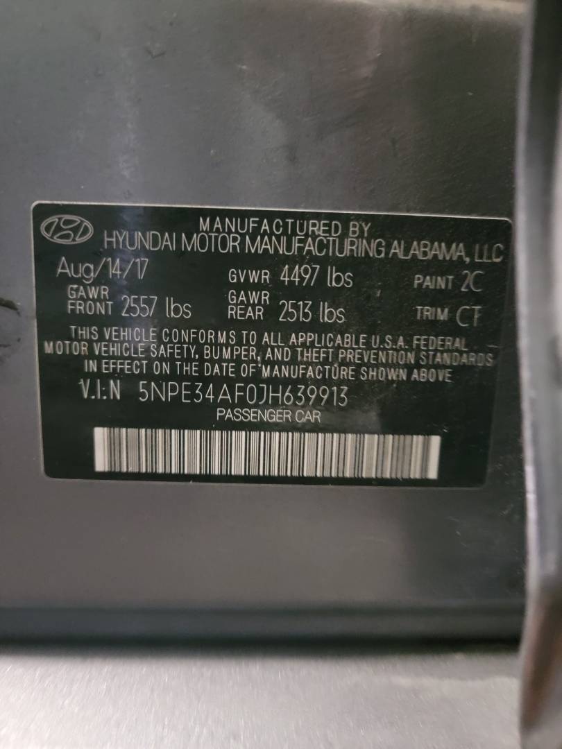 2018 HYUNDAI SONATA — 72942 Miles — Lot AF0JH639913 — Main - Marhaba Auctions Used Cars - Image 10