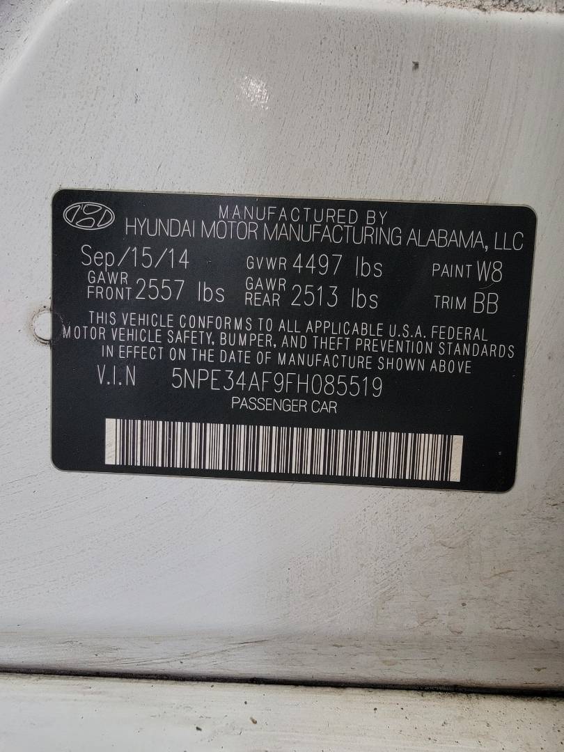2015 HYUNDAI SONATA — 135110 Miles — Lot 85433074 — Main - Marhaba Auctions Used Cars - Image 11