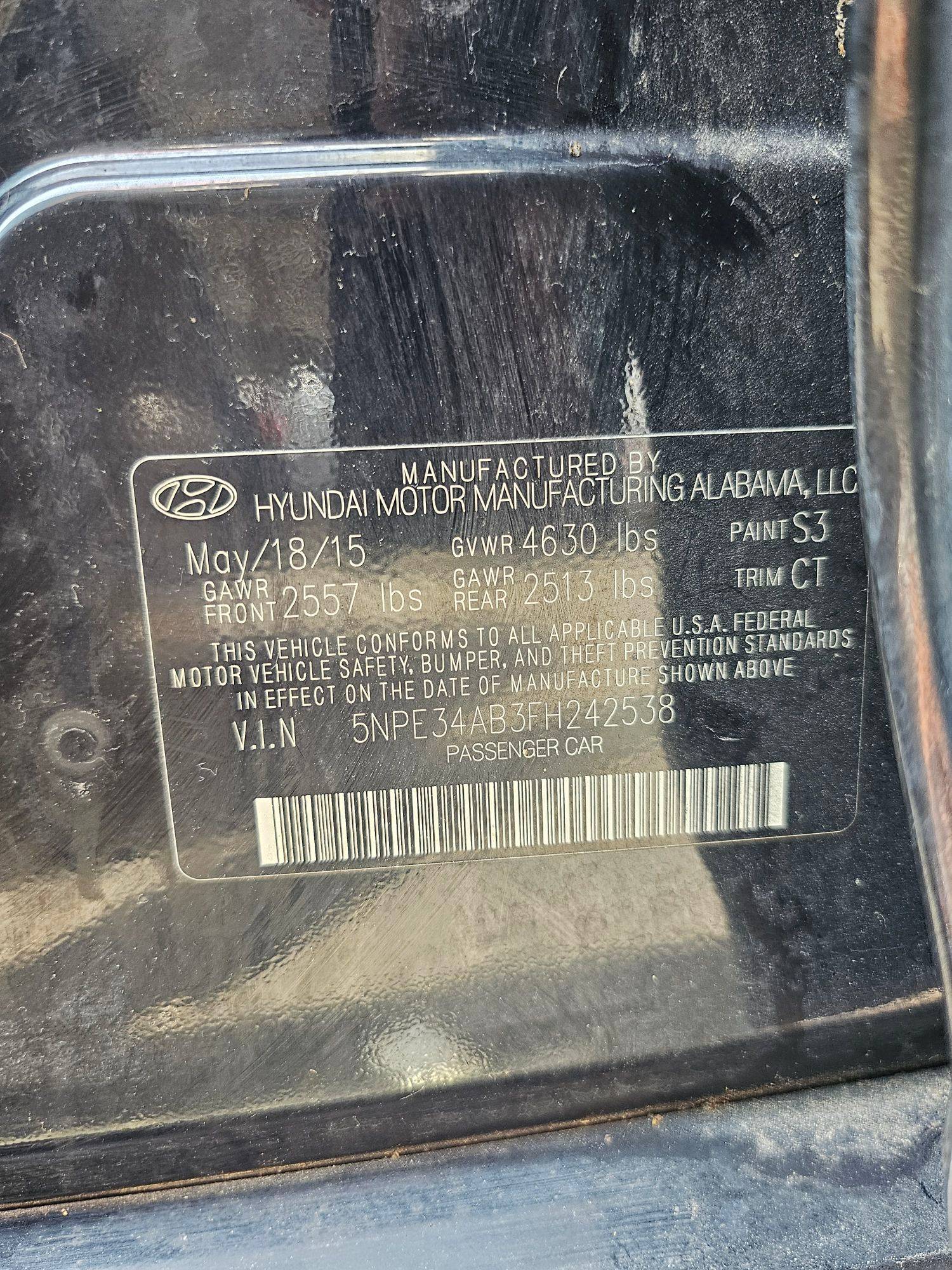 2015 HYUNDAI SONATA SPORT — 170428 Miles — Lot H242538 — Main - Marhaba Auctions Used Cars - Image 10