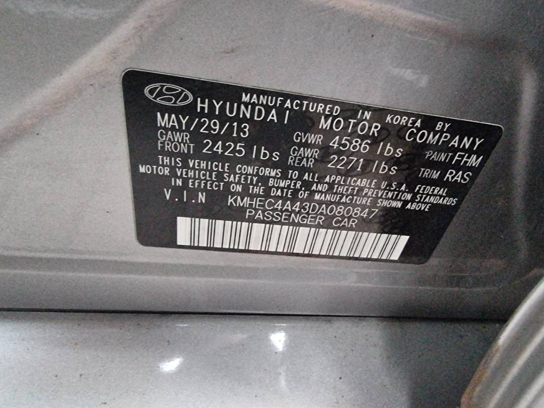 2013 HYUNDAI SONATA — 124123 Miles — Lot 3DA080847 — Ind. 12 - Marhaba Auctions Used Cars - Image 7