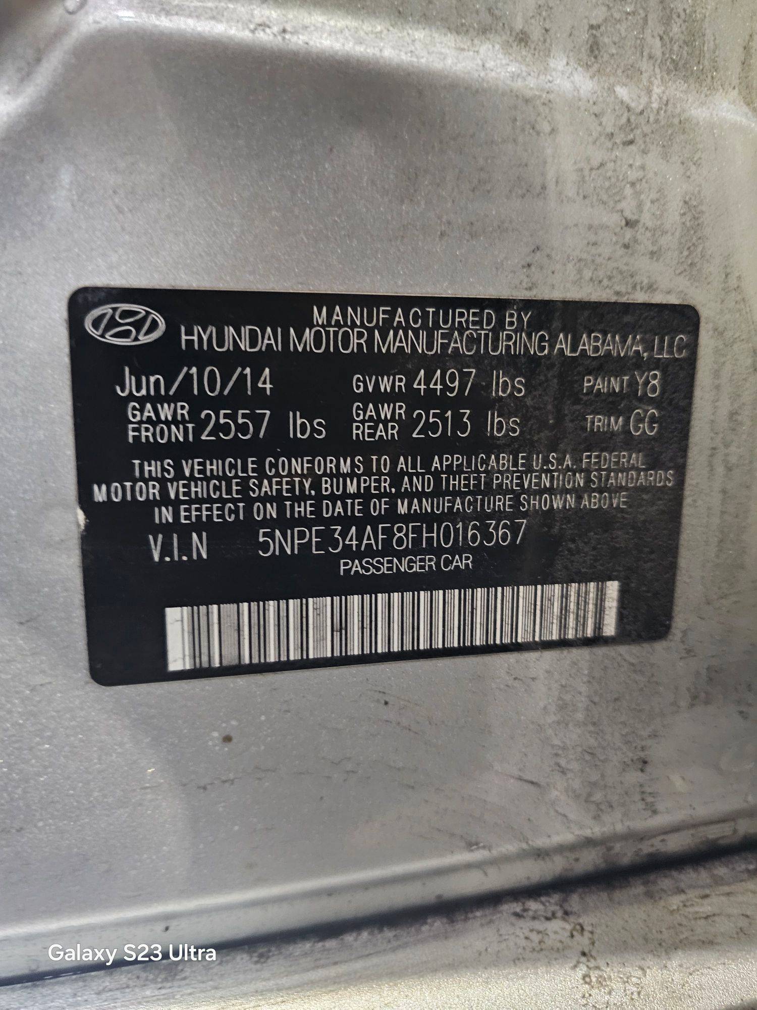 HYUNDAI SONATA 2015 - Marhaba Auction Used Cars - Image 9