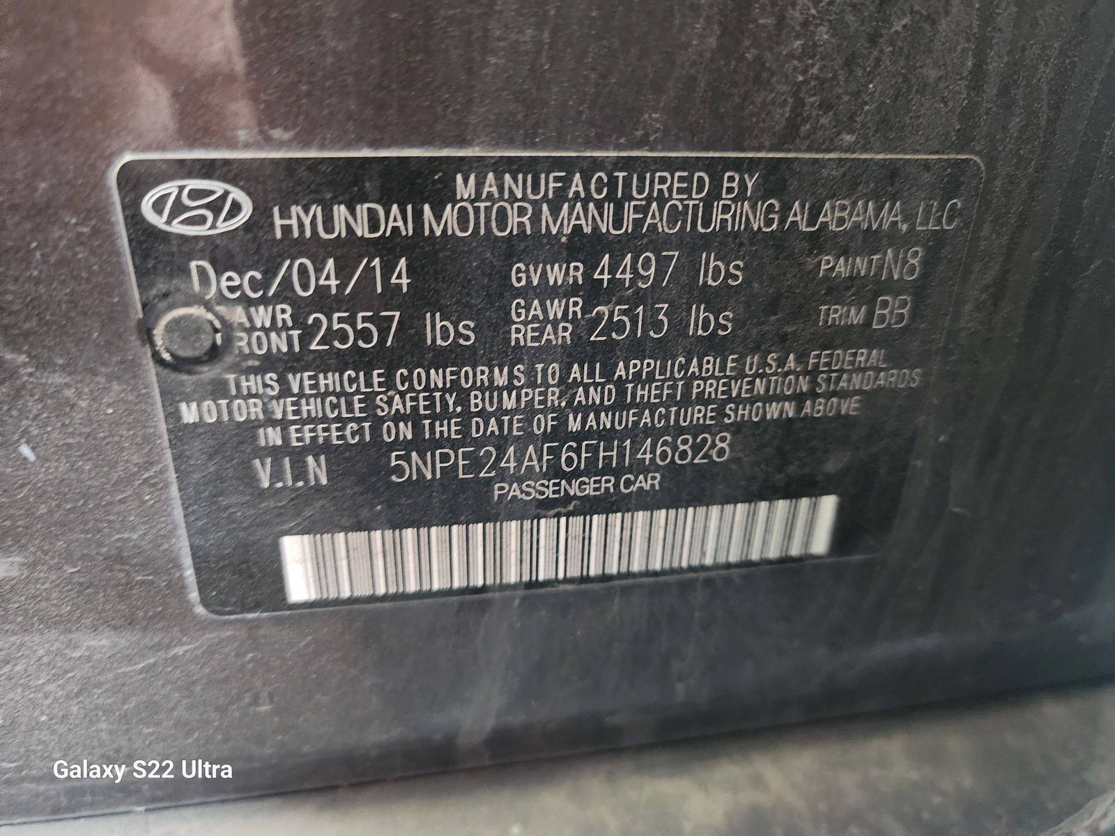 2015 HYUNDAI SONATA — 114069 Miles — Lot 44395854 - Marhaba Auctions Used Cars - Image 5