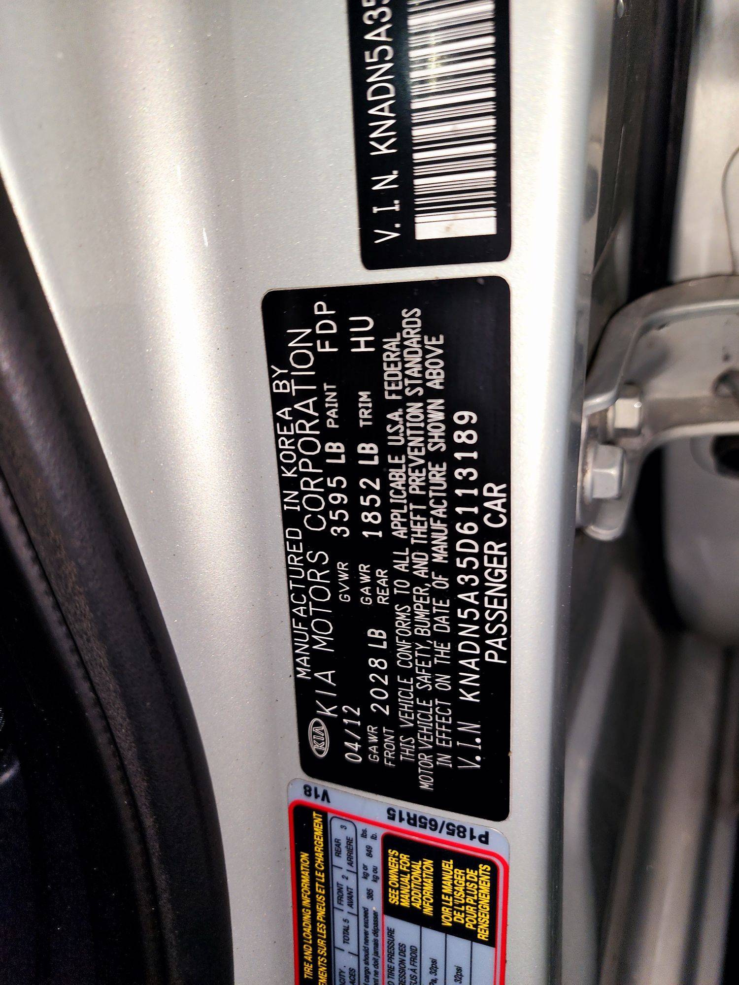 2013 KIA RIO — 237585 Miles — Lot 6113189 — Souq - Marhaba Auctions Used Cars - Image 9