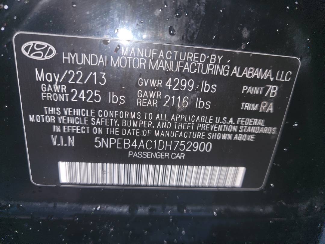 2013 HYUNDAI SONATA — 101984 Miles — Lot H752900 - Marhaba Auctions Used Cars - Image 10