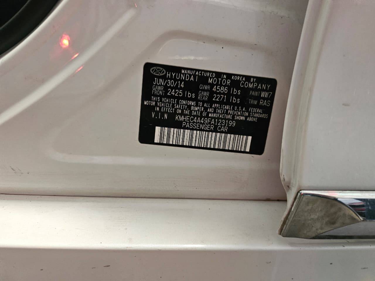 2015 HYUNDAI SONATA — 104224 Miles — Lot FA123199 — Main - Marhaba Auctions Used Cars - Image 9