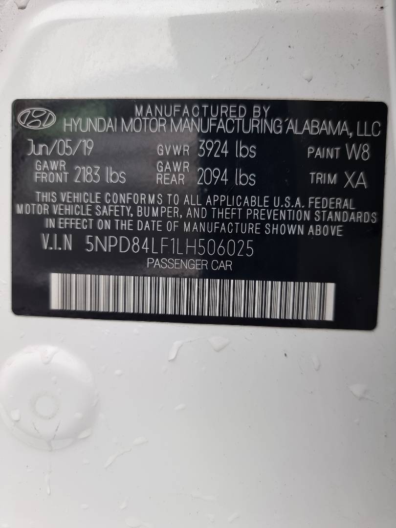 2020 HYUNDAI ELANTRA — 160809 Miles — Lot 215487 — Ind. 12 - Marhaba Auctions Used Cars - Image 9