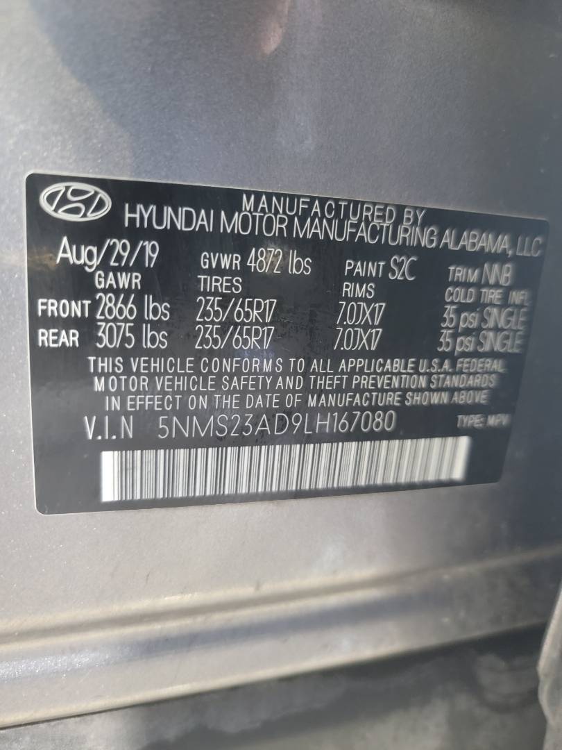 2020 HYUNDAI SANTA FE — 48995 Miles — Lot 80119163 - Marhaba Auctions Used Cars - Image 9