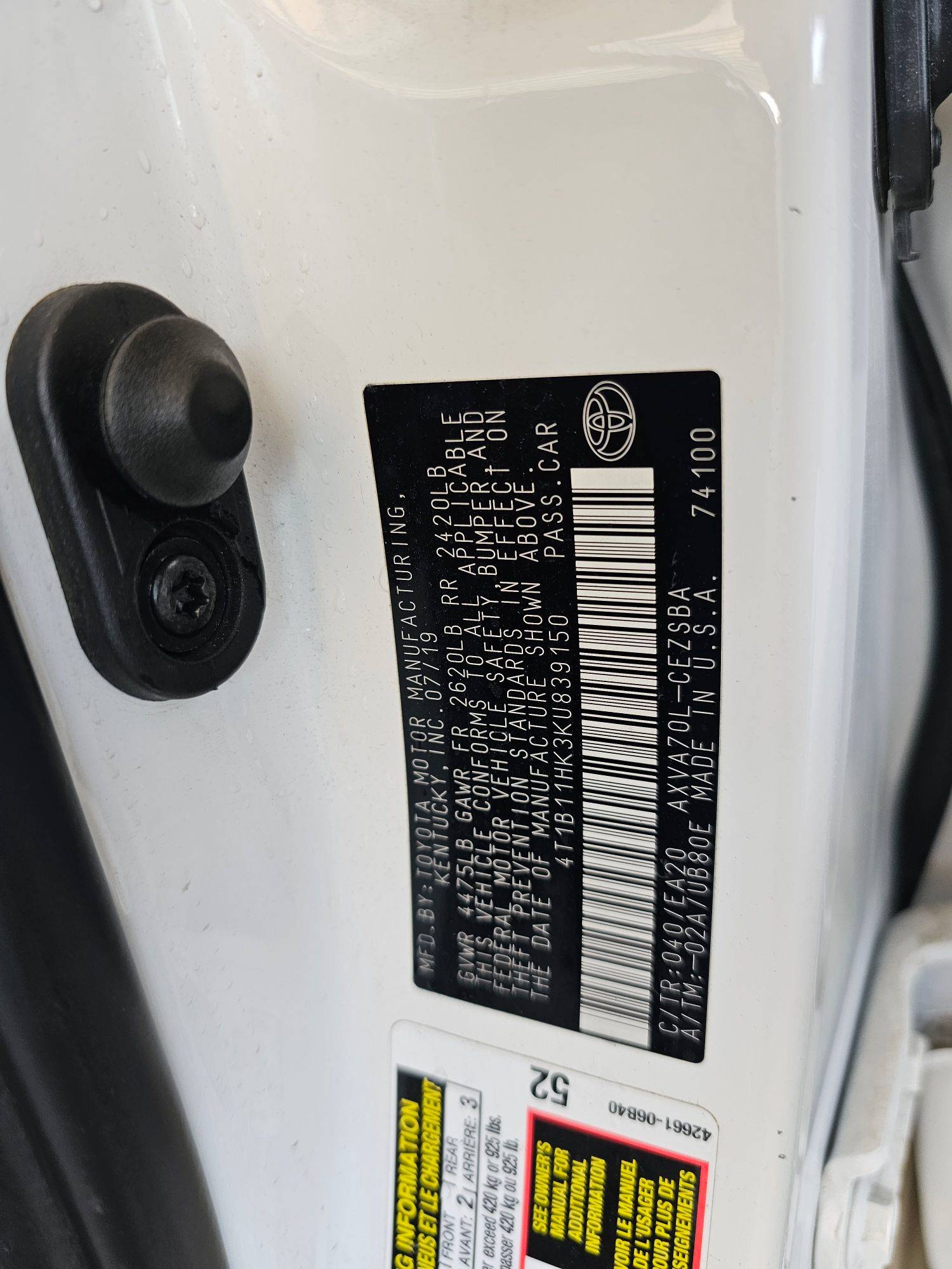 TOYOTA CAMRY 2019 - Marhaba Auction Used Cars - Image 9