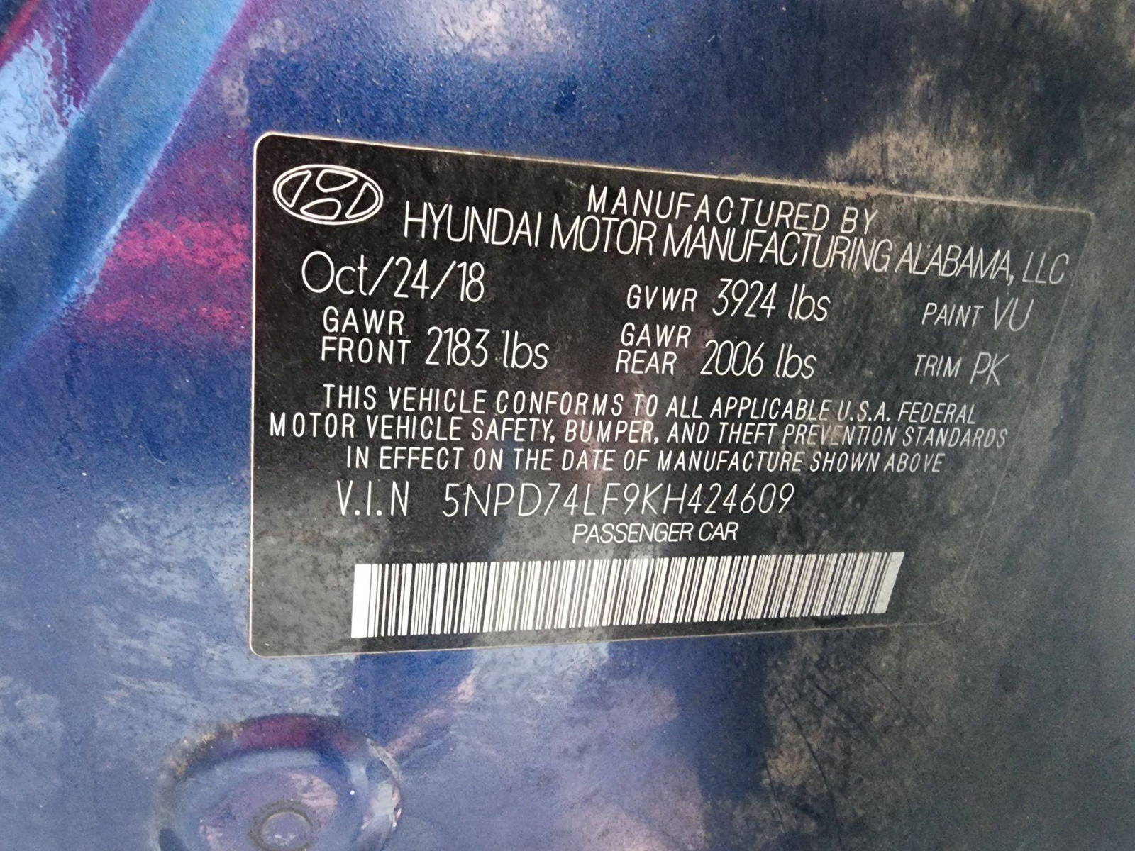 2019 HYUNDAI ELANTRA — 169092 Miles — Lot 41052204 — Main - Marhaba Auctions Used Cars - Image 8