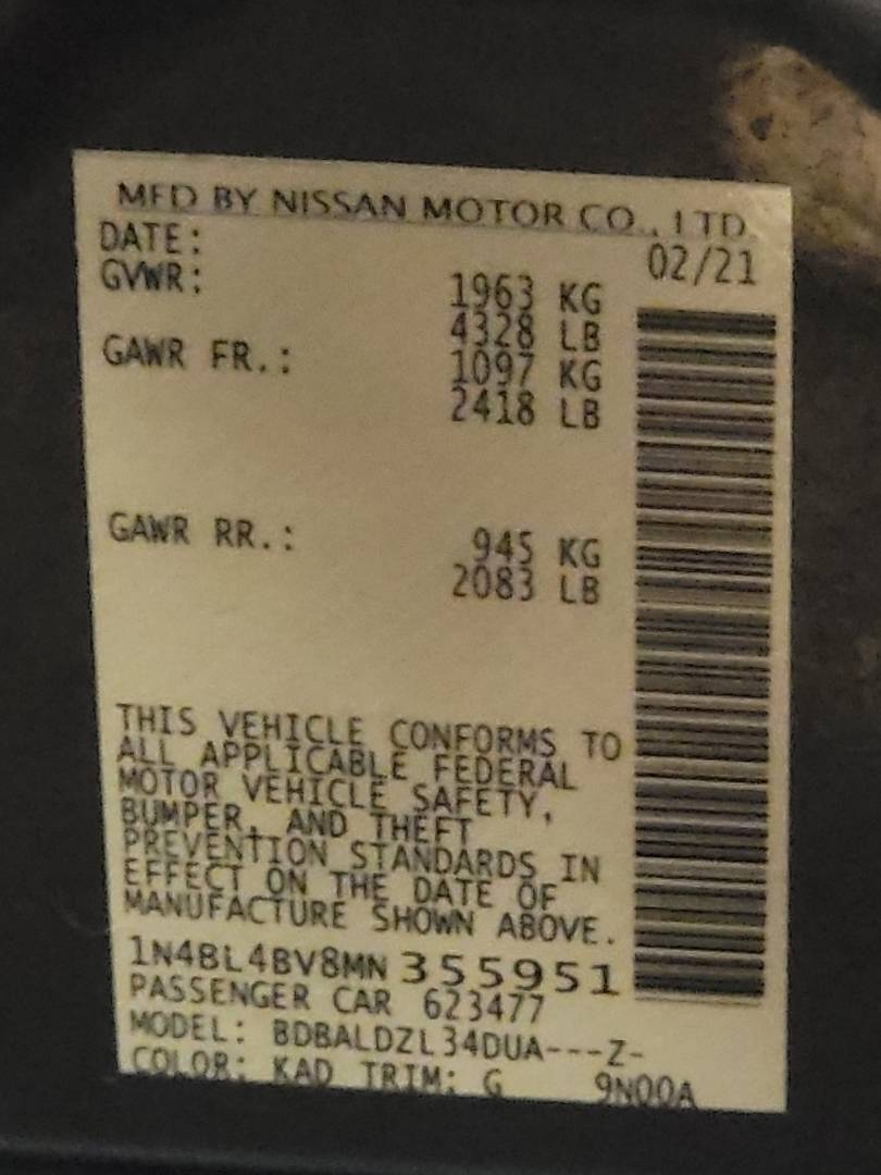 2021 NISSAN ALTIMA — 97445 Miles — Lot 40277040 — Main - Marhaba Auctions Used Cars - Image 9