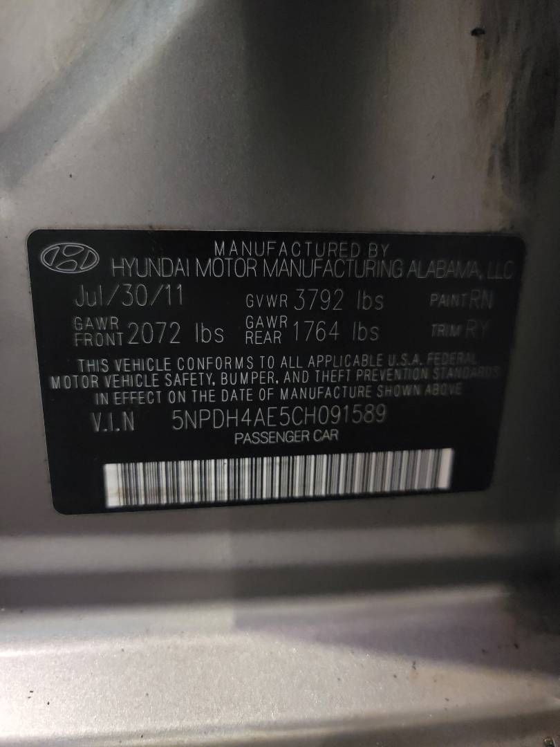 2012 HYUNDAI ELANTRA — 246771 Miles — Lot E5CH091589 — Main - Marhaba Auctions Used Cars - Image 11