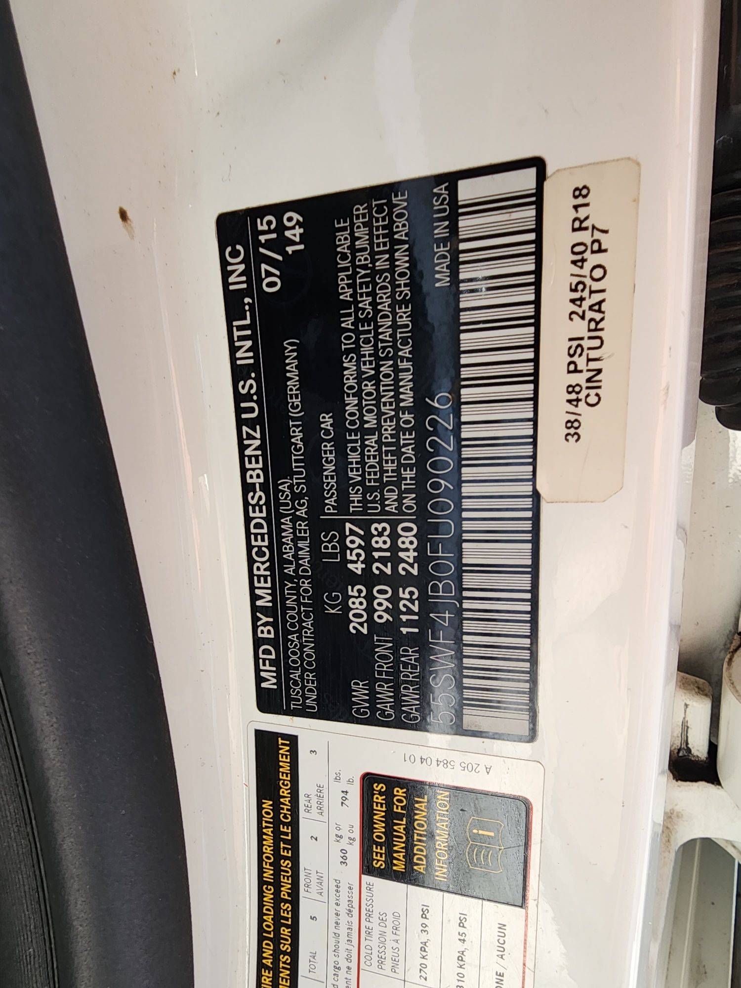 2015 MERCEDES BENZ C300 — 106369 Miles — Lot 39439889 — Souq - Marhaba Auctions Used Cars - Image 10