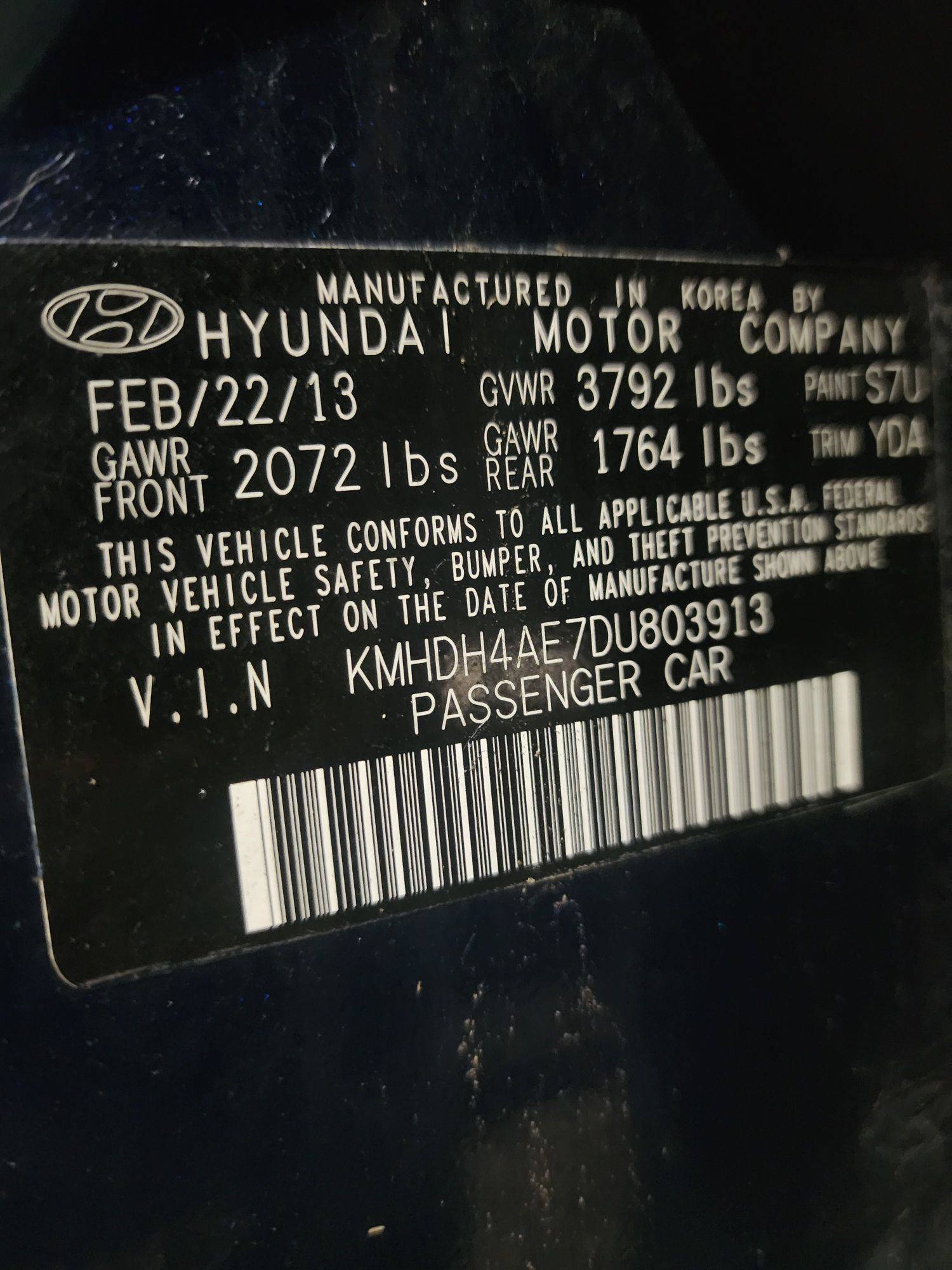 2013 HYUNDAI ELANTRA — 116119 Miles — Lot 72667033 - Marhaba Auctions Used Cars - Image 3
