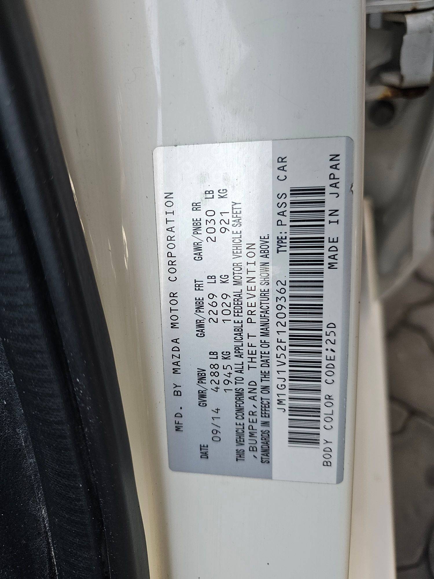2015 MAZDA MAZDA 6 — 160848 Miles — Lot F1209362 — Souq - Marhaba Auctions Used Cars - Image 11