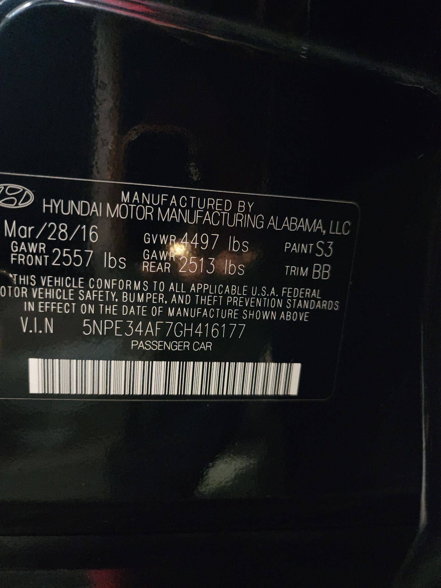2016 HYUNDAI SONATA — 174239 Miles — Lot 6621228 — Al Quoz - Marhaba Auctions Used Cars - Image 11