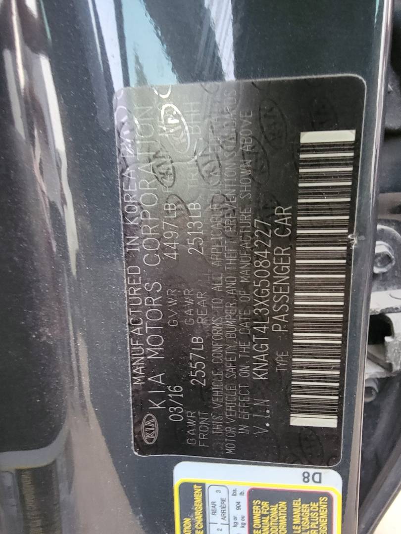 2016 KIA OPTIMA — 90846 Miles — Lot XG5084227 — Main - Marhaba Auctions Used Cars - Image 10