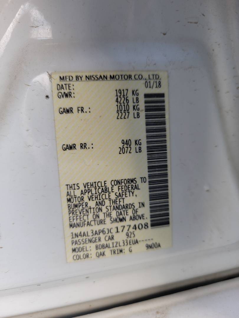 2018 NISSAN ALTIMA — 93908 Miles — Lot C177408 — Main - Marhaba Auctions Used Cars - Image 8