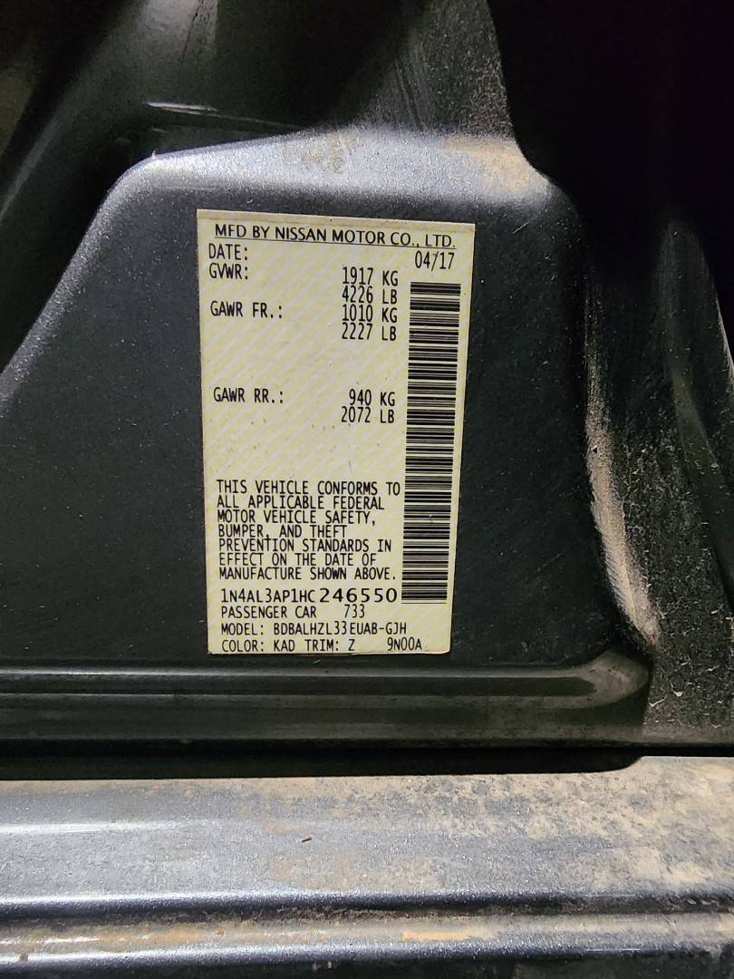2017 NISSAN ALTIMA — 201875 Miles — Lot 80405233 - Marhaba Auctions Used Cars - Image 3