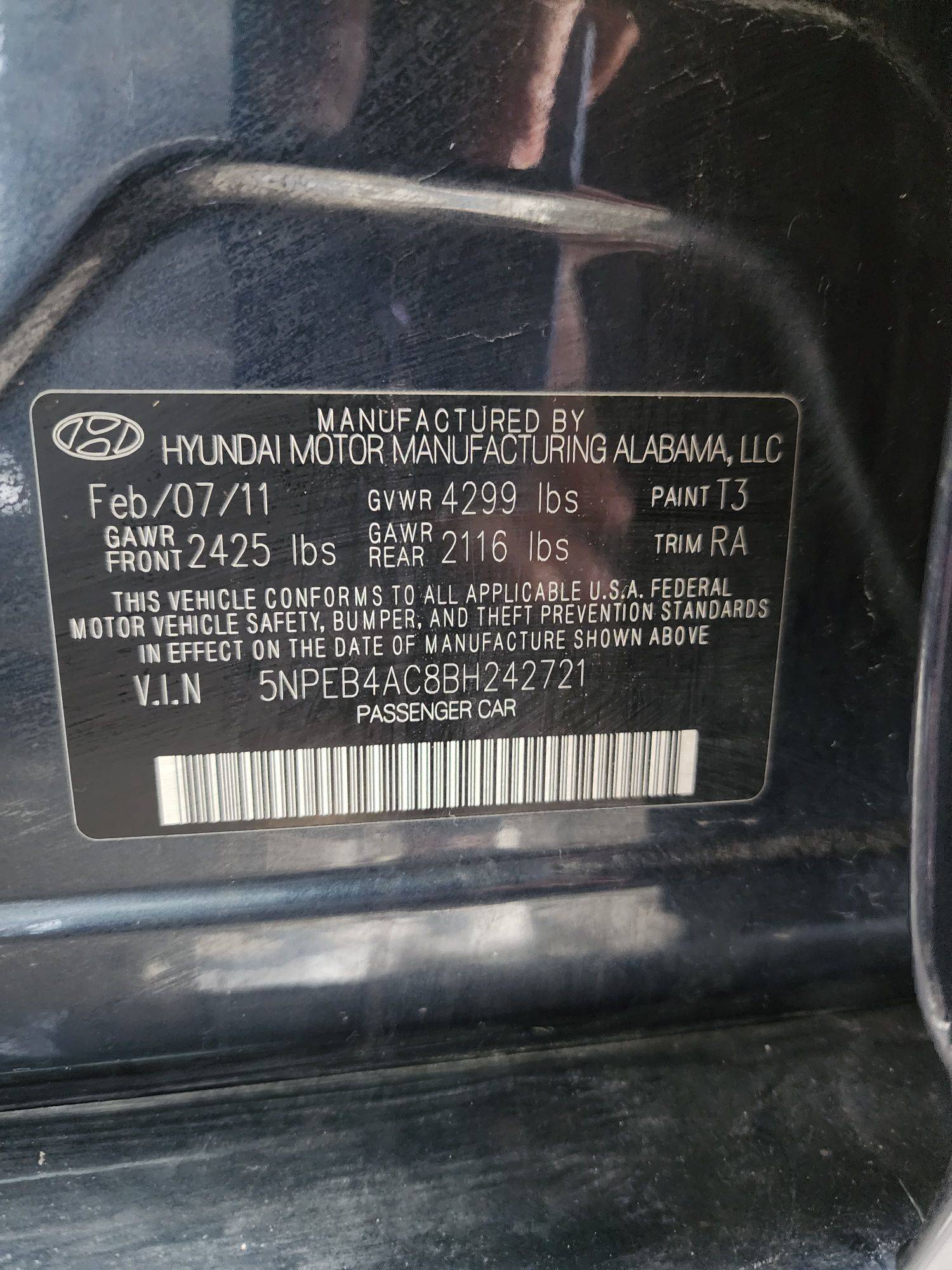 2011 HYUNDAI SONATA — 150454 Miles — Lot 52342064 — Souq - Marhaba Auctions Used Cars - Image 9