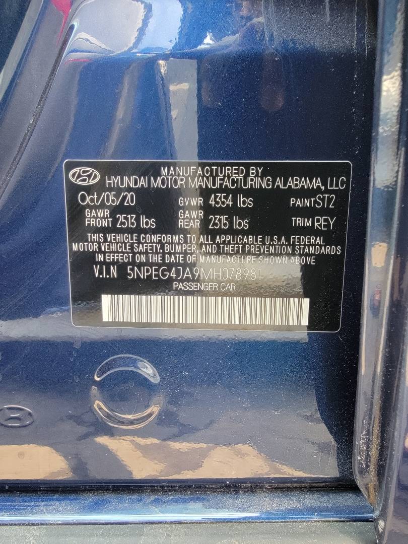 2021 HYUNDAI SONATA — 47713 Miles — Lot H078981 — Main - Marhaba Auctions Used Cars - Image 10