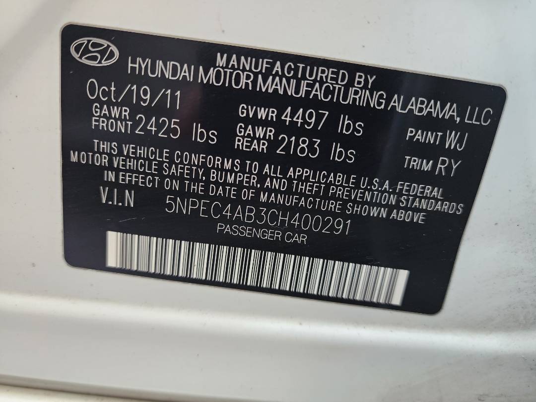 2012 HYUNDAI SONATA — 108054 Miles — Lot 75808373 - Marhaba Auctions Used Cars - Image 4