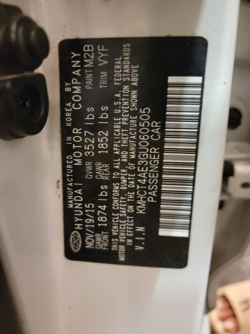 2016 HYUNDAI ACCENT — 170391 Miles — Lot E3GU060505 — Main - Marhaba Auctions Used Cars - Image 9