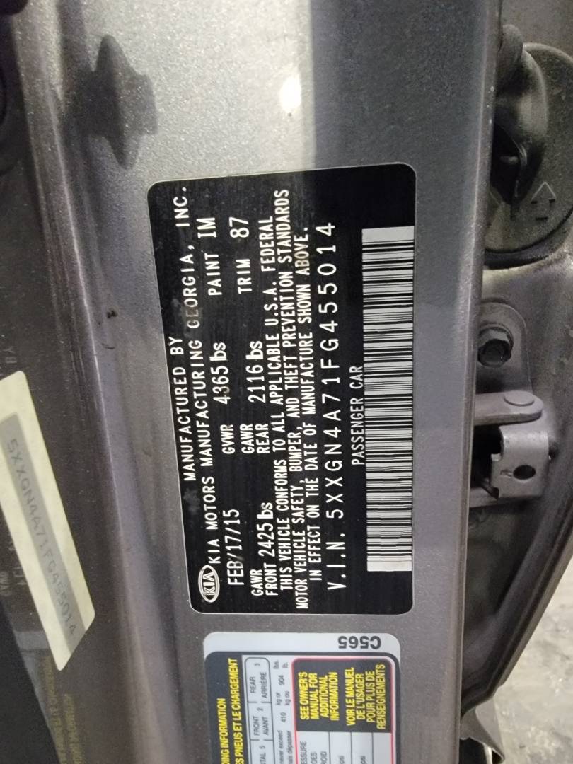 2015 KIA OPTIMA — 133659 Miles — Lot FG455014 — Main - Marhaba Auctions Used Cars - Image 11