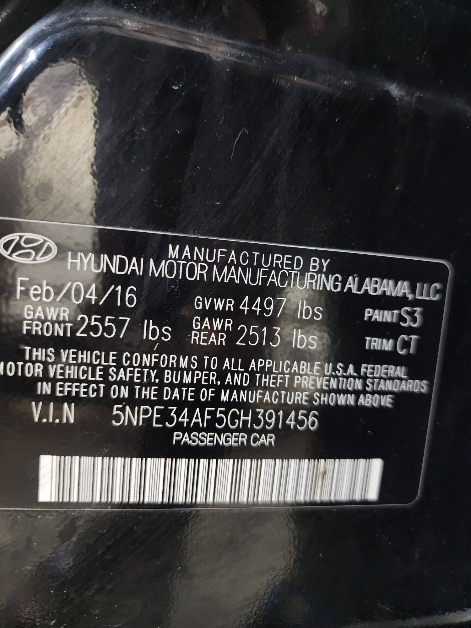 2016 HYUNDAI SONATA — 157774 Miles — Lot 507170 — Al Quoz - Marhaba Auctions Used Cars - Image 11