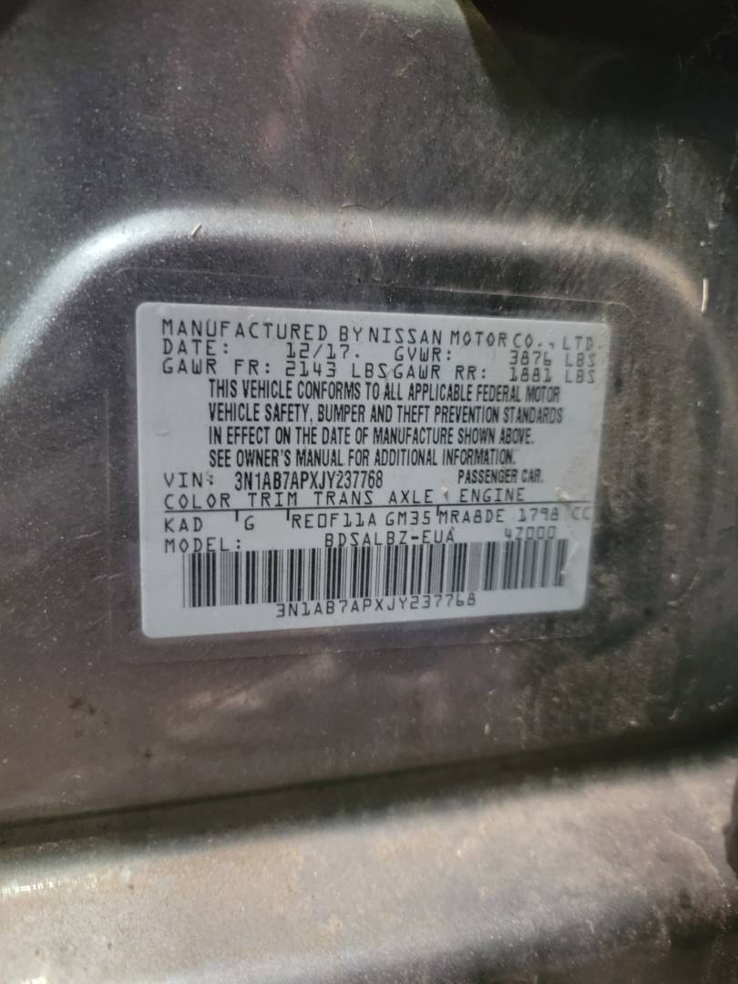 2018 NISSAN SENTRA — 150901 Miles — Lot JY237768 — Main - Marhaba Auctions Used Cars - Image 10