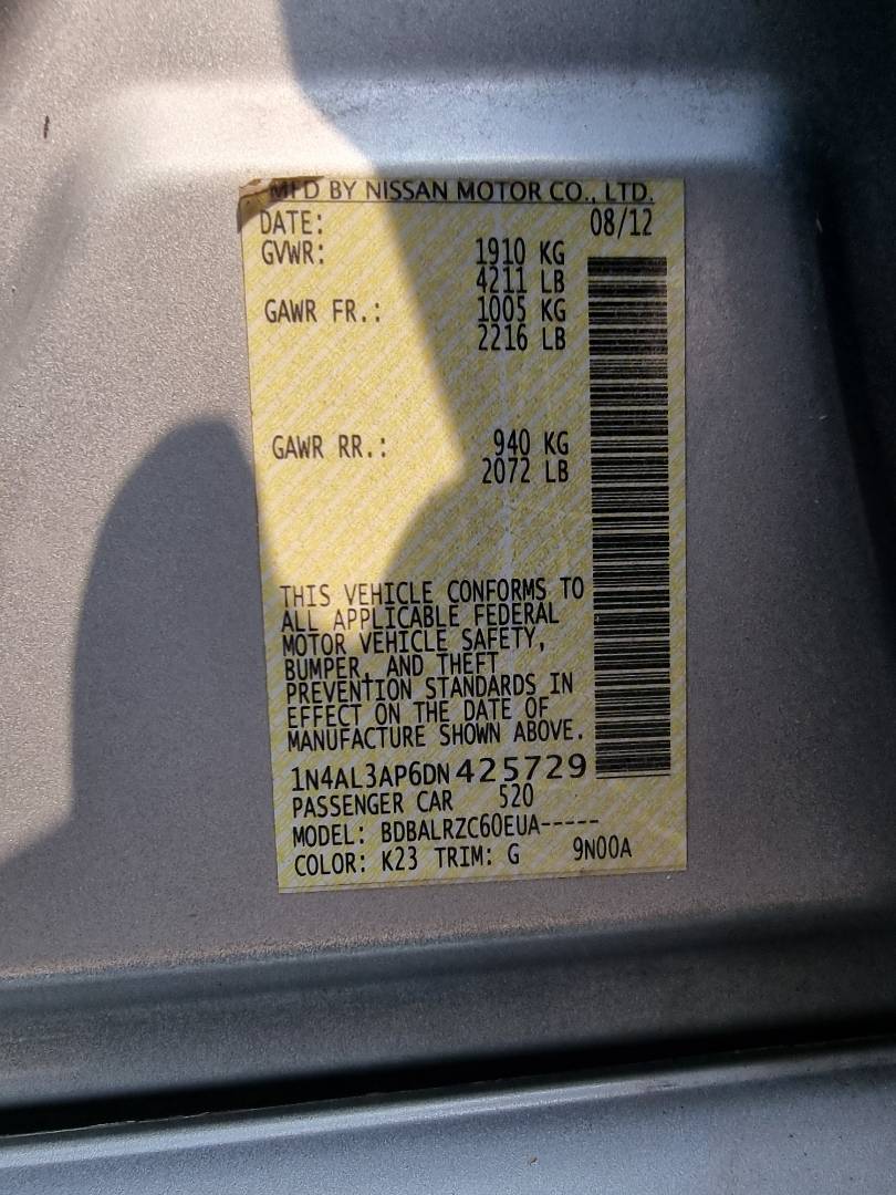 2013 NISSAN ALTIMA — 240166 Miles — Lot 3154698 — Main - Marhaba Auctions Used Cars - Image 8