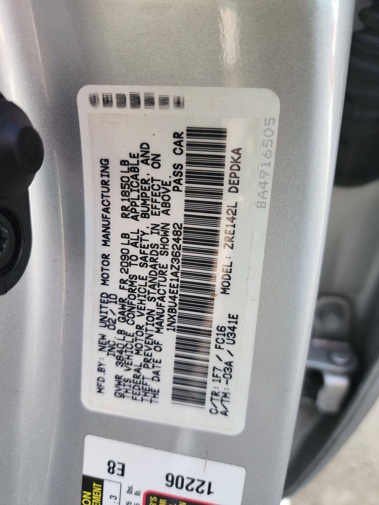 2010 TOYOTA COROLLA — 120565 Miles — Lot 77242473 - Marhaba Auctions Used Cars - Image 8