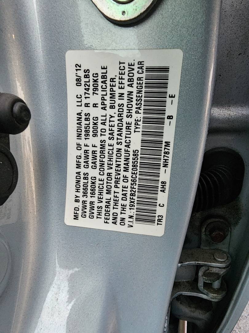 2012 HONDA CIVIC — 167571 Miles — Lot 77322703 - Marhaba Auctions Used Cars - Image 4