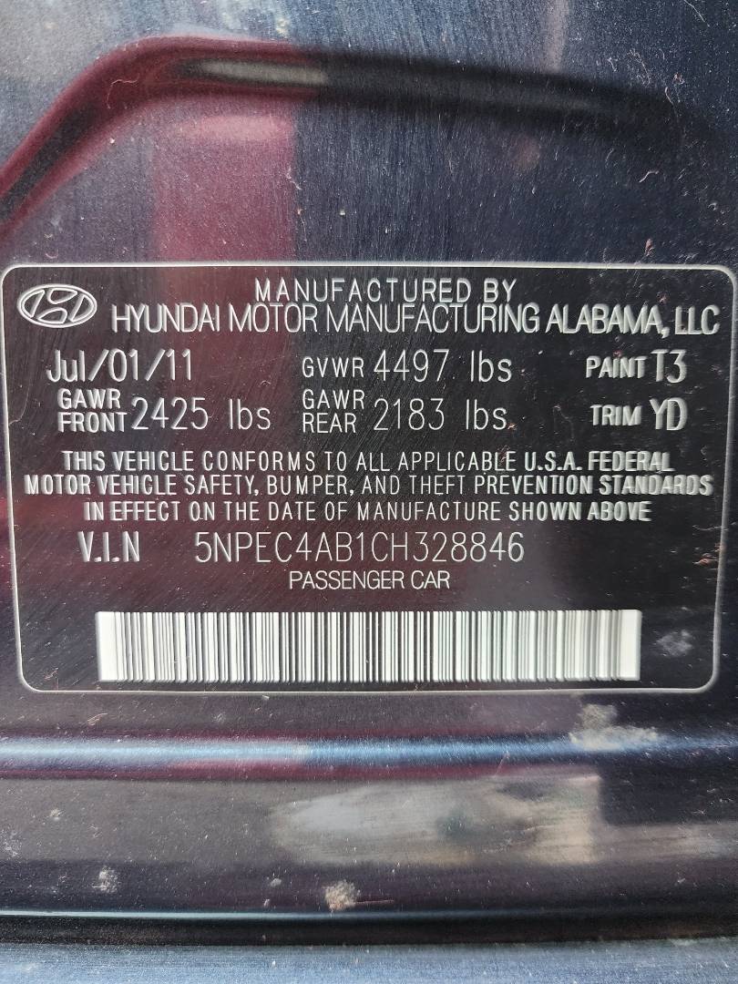 2012 HYUNDAI SONATA — 135653 Miles — Lot 38576574 - Marhaba Auctions Used Cars - Image 7
