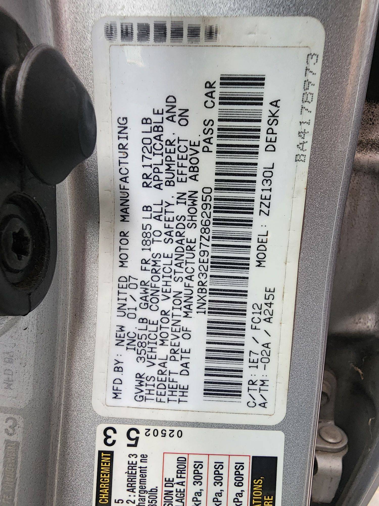 2007 TOYOTA COROLLA — 231369 Miles — Lot Z862950 — Ind. 12 - Marhaba Auctions Used Cars - Image 10