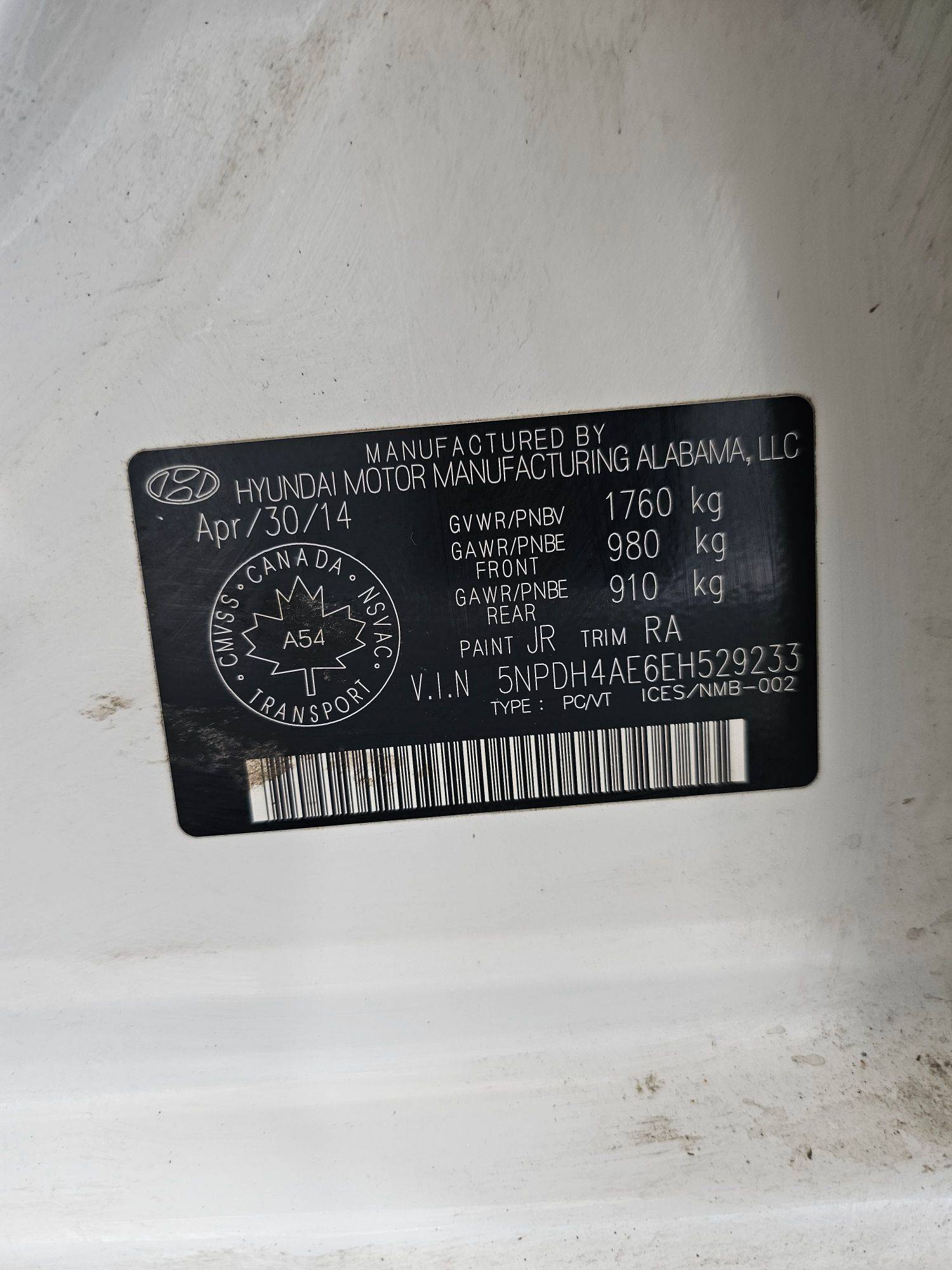 2014 HYUNDAI ELANTRA — 105695 KM — Lot 12204926 — Ind. 12 - Marhaba Auctions Used Cars - Image 9