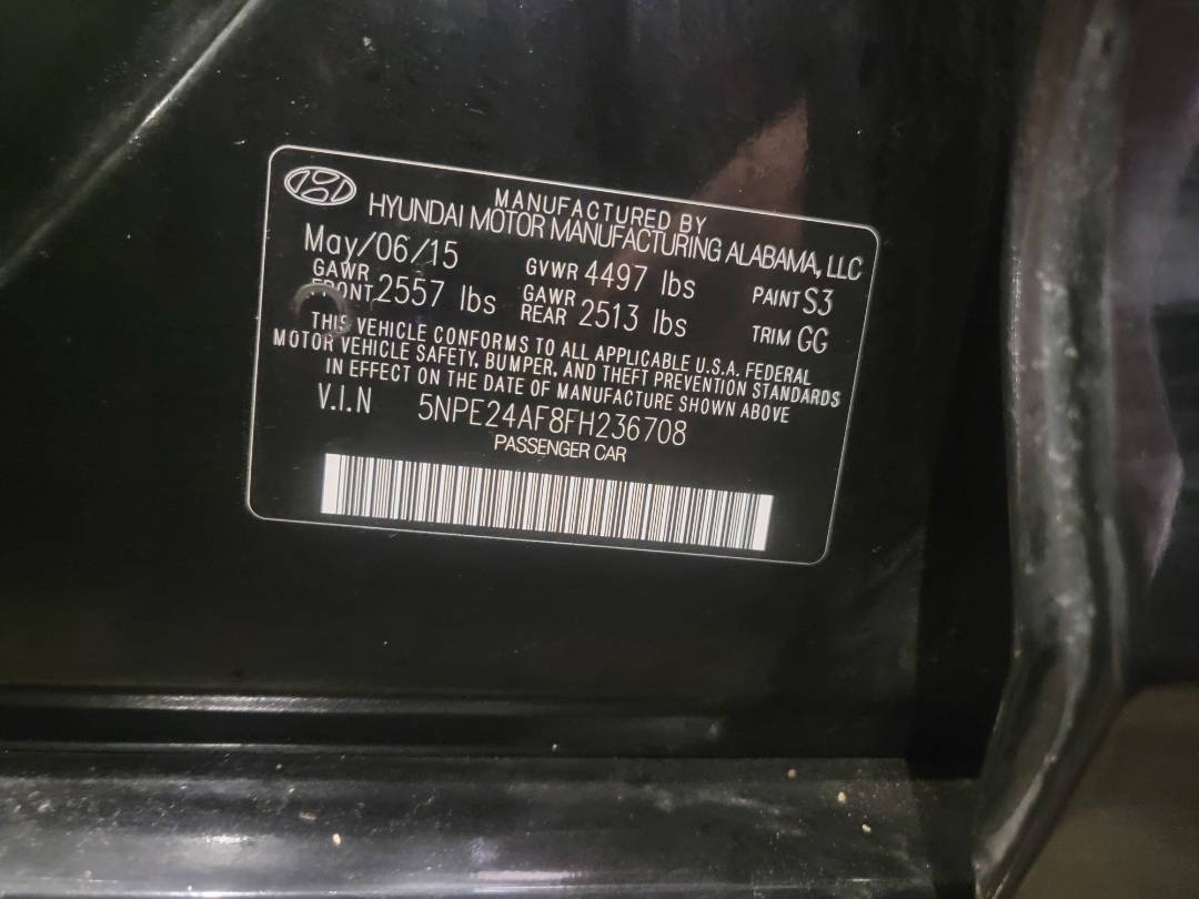 2015 HYUNDAI SONATA — 95062 Miles — Lot 236708 — Main - Marhaba Auctions Used Cars - Image 10