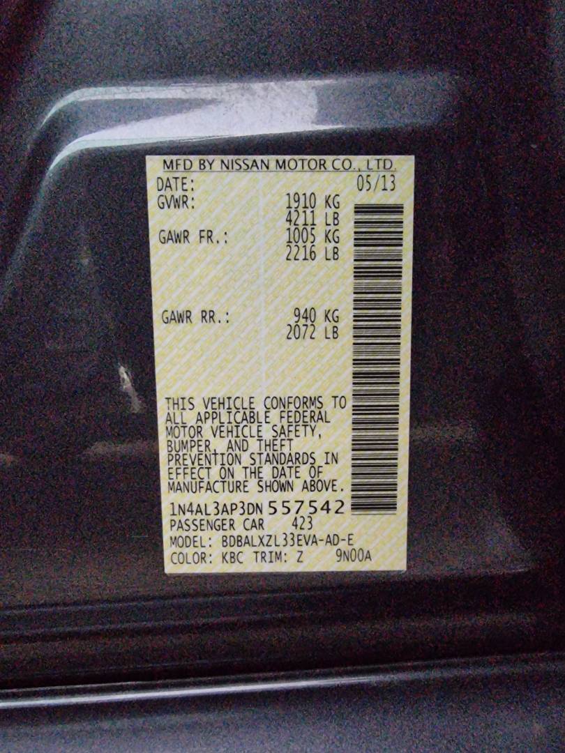 2013 NISSAN ALTIMA — 160465 Miles — Lot 215478 — Souq - Marhaba Auctions Used Cars - Image 10