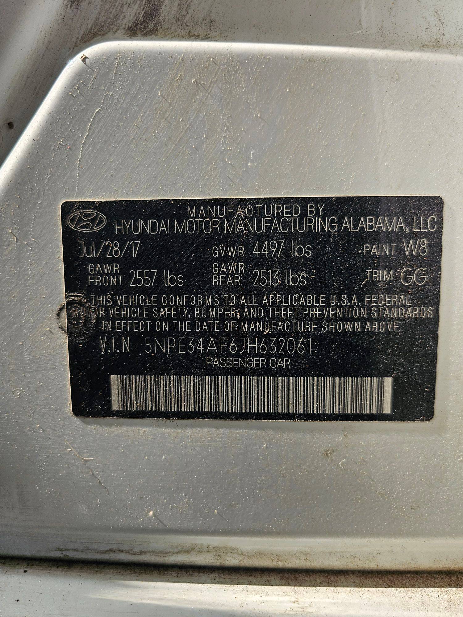 2018 HYUNDAI SONATA SPORT — 91148 Miles — Lot JH632061 — Souq - Marhaba Auctions Used Cars - Image 9