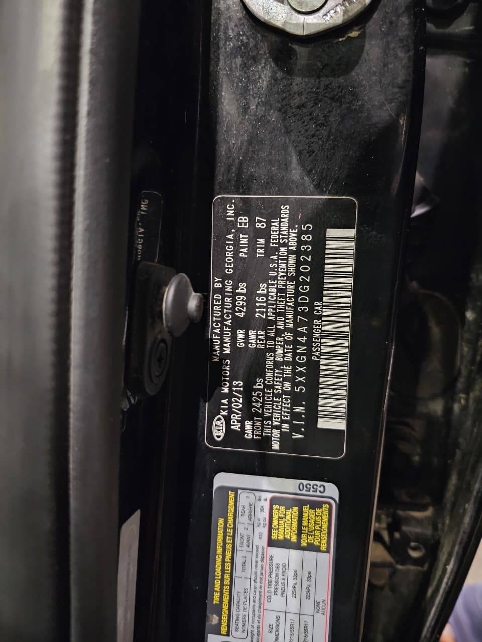 2013 KIA OPTIMA — 122061 Miles — Lot G202385 — Main - Marhaba Auctions Used Cars - Image 10