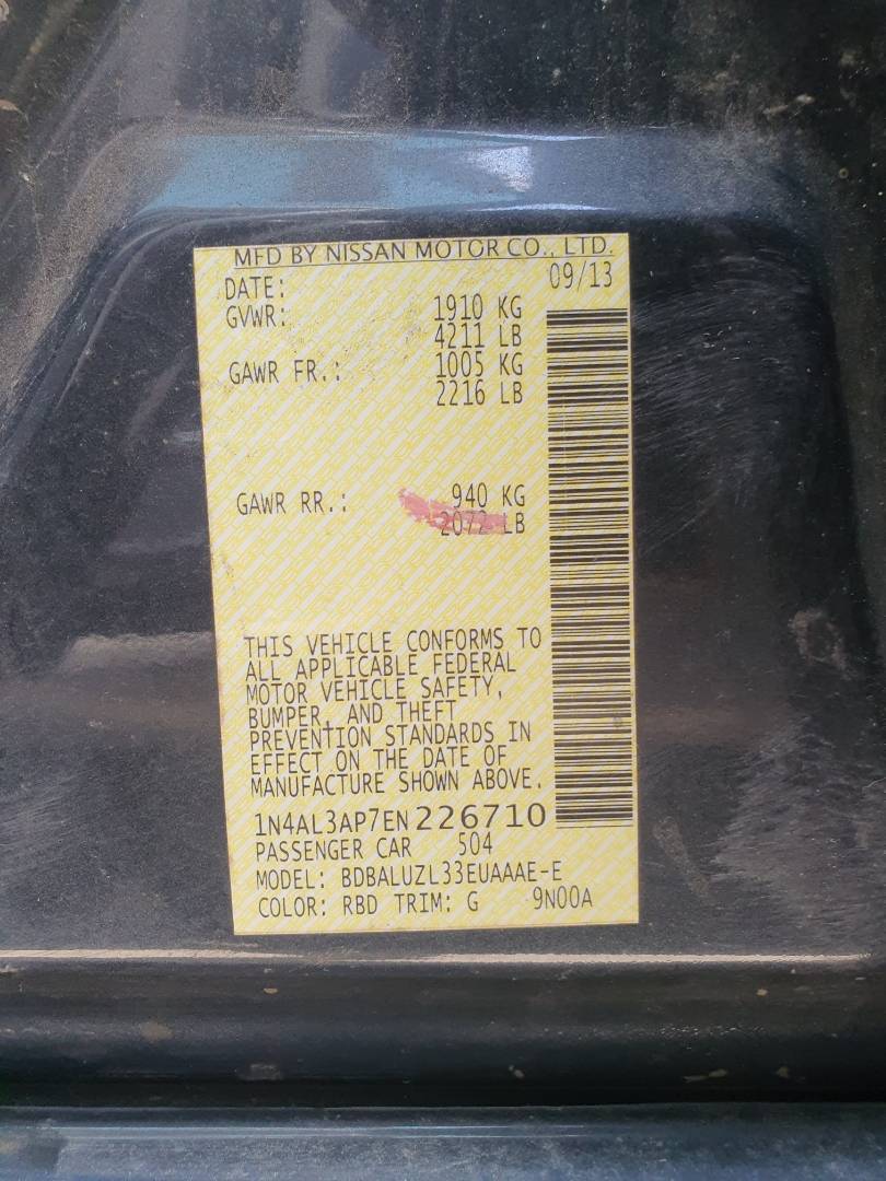 2014 NISSAN ALTIMA — 219894 Miles — Lot 38920833 — Souq - Marhaba Auctions Used Cars - Image 10