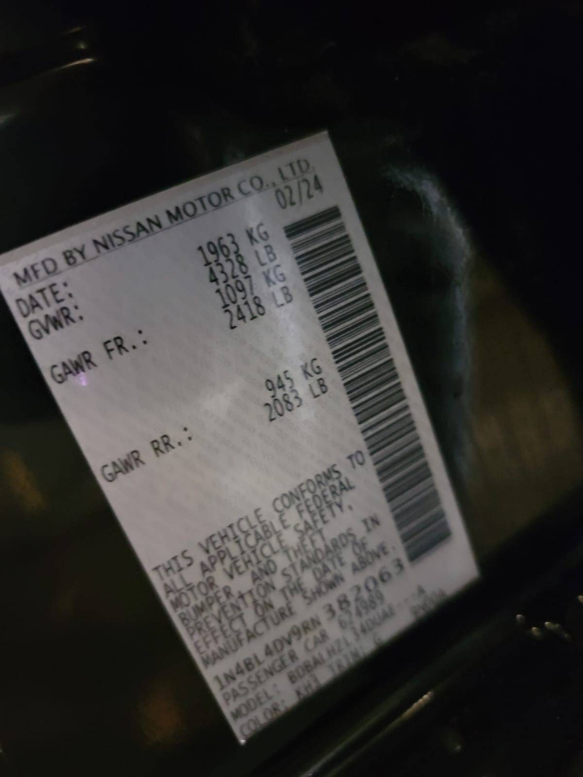 2024 NISSAN ALTIMA — 5215 KM — Lot RN382063 — Main - Marhaba Auctions Used Cars - Image 11