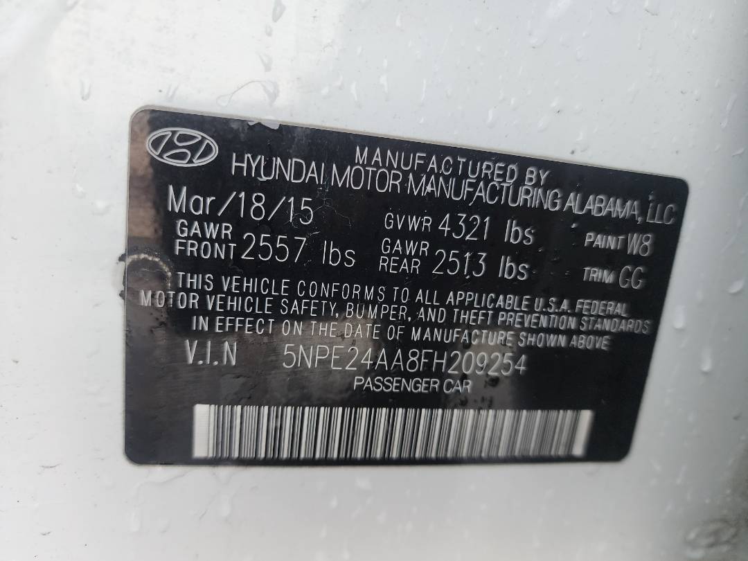 2015 HYUNDAI SONATA — 131753 Miles — Lot 209254 — Souq - Marhaba Auctions Used Cars - Image 9