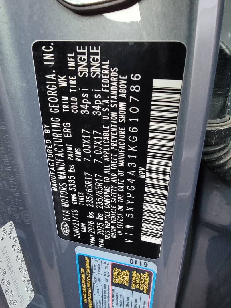 2019 KIA SORENTO — 93728 Miles — Lot G610786 — Main - Marhaba Auctions Used Cars - Image 10