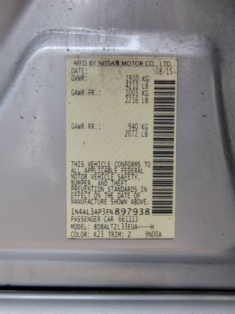 2015 NISSAN ALTIMA — 79525 Miles — Lot 81084773 — Main - Marhaba Auctions Used Cars - Image 9